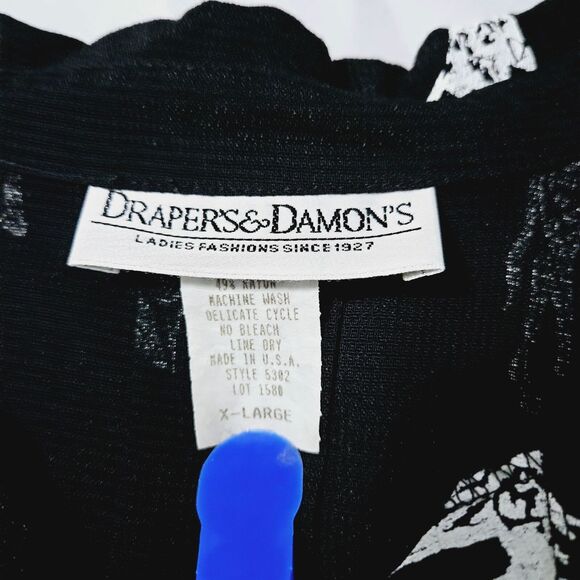 Drapers & Damon's Womens Button Up Blouse Multi-Color Size XL Acetate Blend - Picture 5 of 12